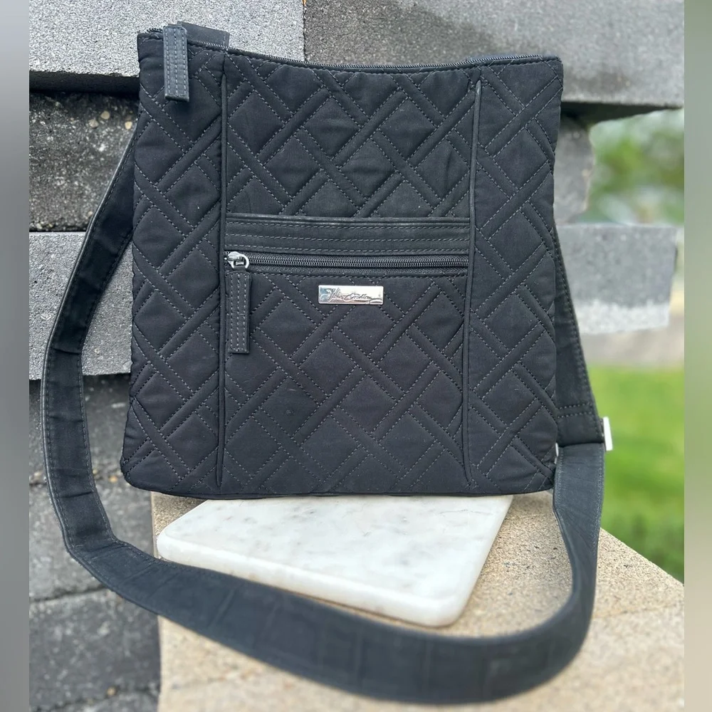 Vera Bradley Black Quilted Adjustable Crossbody